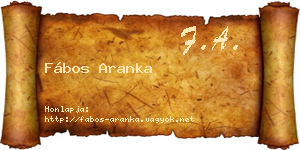 Fábos Aranka névjegykártya